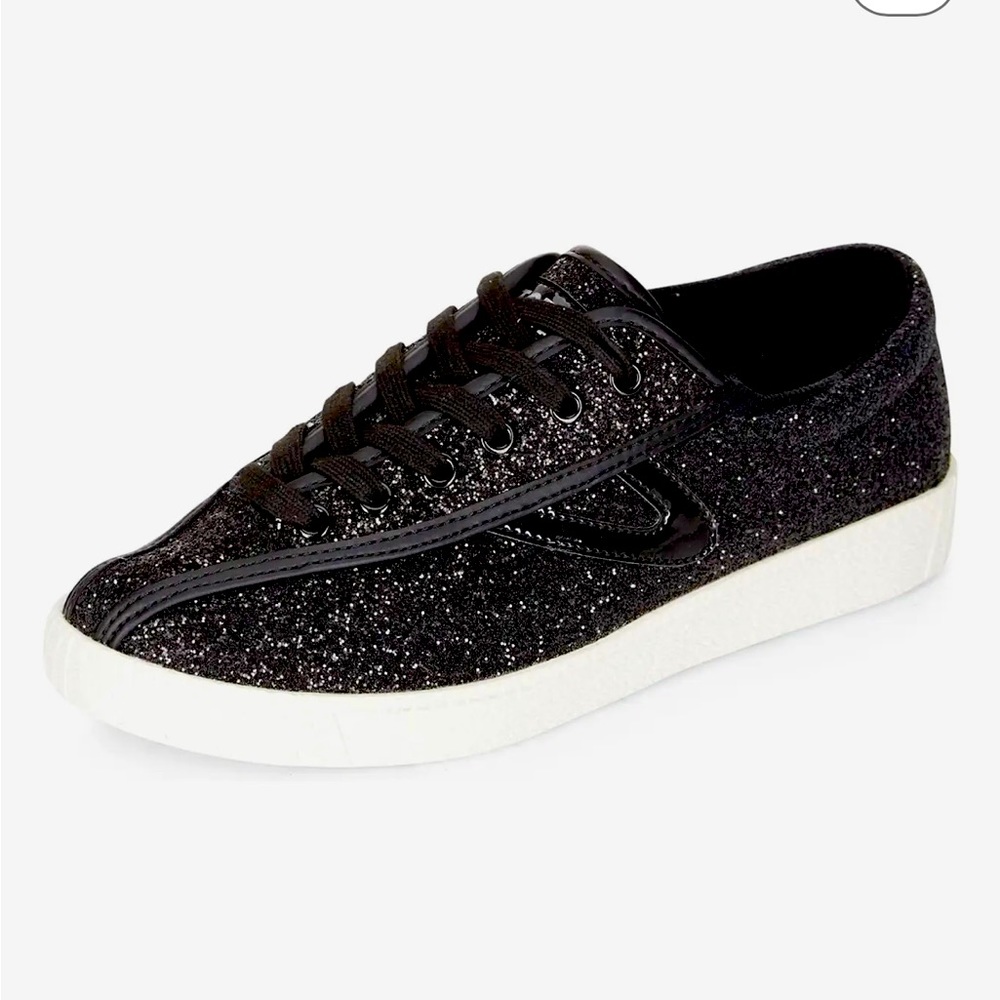 Tretorn Nylite Glitter Sneaker - black.  Size 7.5
